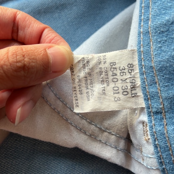 Vintage Wrangler Soft Blue Cotton Jean Pants Size 36x30 - Picture 6 of 10